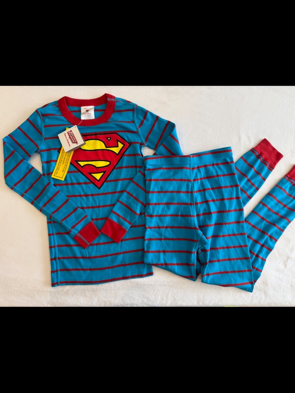 NWT Hanna Andersson DC Justice League "Superman" Organic Cotton Long John PJ Set